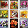5D DIY diamond Painting flowers Cross